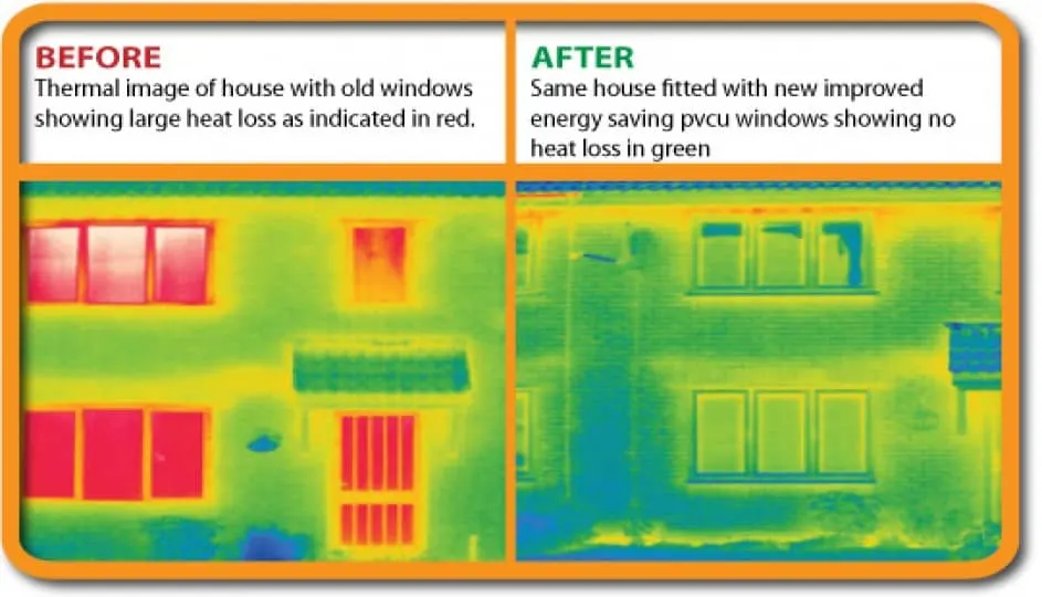 Thermal Before & After Image of Windows